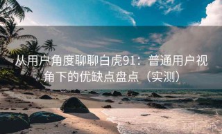 从用户角度聊聊白虎91：普通用户视角下的优缺点盘点（实测）