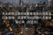 人人影视日韩在线观看使用后的直观印象整理：资源失效时的替代方案体验记录（对比后）