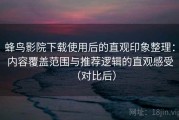 蜂鸟影院下载使用后的直观印象整理：内容覆盖范围与推荐逻辑的直观感受（对比后）