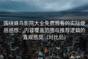 围绕蜂鸟影院大全免费观看的实际使用感想：内容覆盖范围与推荐逻辑的直观感受（对比后）