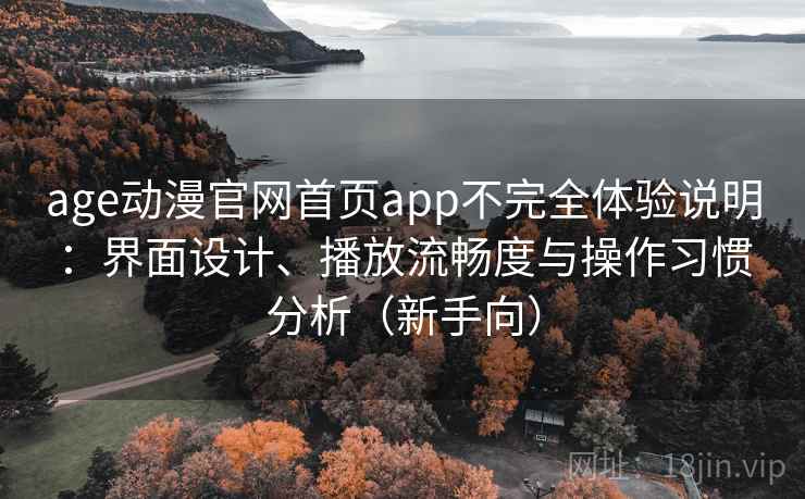 age动漫官网首页app不完全体验说明：界面设计、播放流畅度与操作习惯分析（新手向）