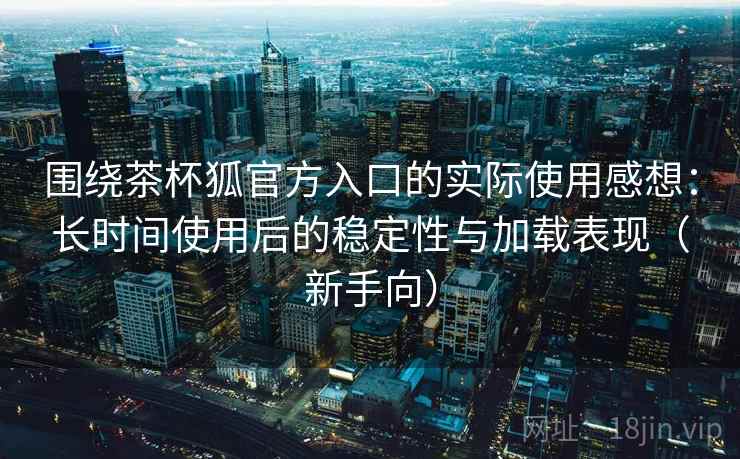围绕茶杯狐官方入口的实际使用感想：长时间使用后的稳定性与加载表现（新手向）