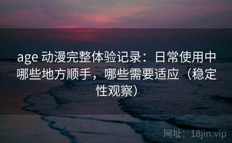 age 动漫完整体验记录：日常使用中哪些地方顺手，哪些需要适应（稳定性观察）
